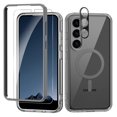 thumbnail image 1 of Dteck for Samsung Galaxy S24 Plus Case Clear, Anti-Yellowing S24 Plus Case with Tempered Glass Screen Protector+ Camera Lens Protector, Magnetic Phone Case for Galaxy S24 Plus/S24+,Grey, 1 of 8