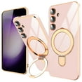 thumbnail image 1 of Dteck for Samsung Galaxy S24 Plus Case with Magnetic Ring Stand, Compatible with MagSafe, Full Camera Lens Protection, Luxury Plating Slim Cover Samsung S24 Plus Phone Cases for Women Men,Pink, 1 of 4