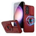 thumbnail image 1 of Dteck for Samsung Galaxy S24 Plus Case with Screen Protector & Sliding Camera Protector, Ring Stand Magnetic Case Compatible with MagSafe,Military-Grade Phone Case for Samsung S24 Plus/S24+,Red, 1 of 6