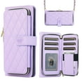 thumbnail image 1 of Dteck for Samsung Galaxy S24 Plus Case Wallet Multi Zipper Purse with Card Holder Slots, Samsung S24 Plus 5G /S24+ Flip Folio Case with Crossbody Wrist Strap for Women,Light Purple, 1 of 7