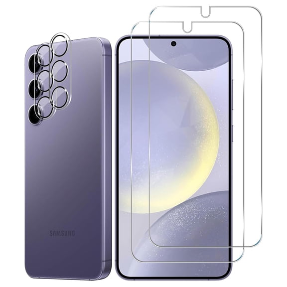 Dteck for Samsung Galaxy S24 Tempered Glass Screen Protector + Camera Lens Protector [2 + 2 Pack][Case Friendly][Anti-Scratch][Ultrasonic Fingerprint Unlock] HD Protective Film for S24 5G