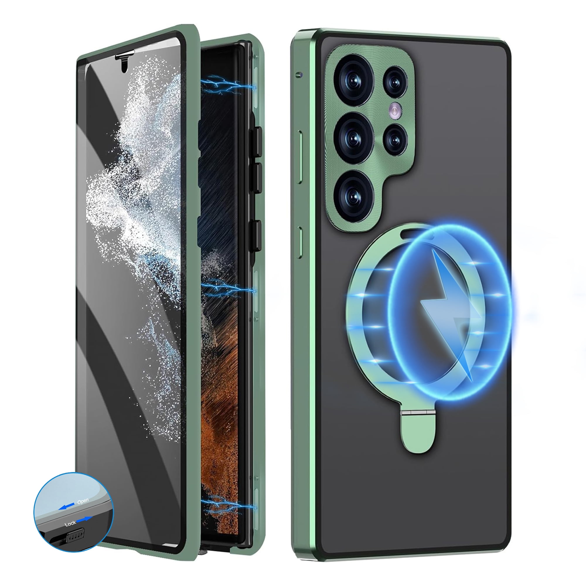 Dteck for Samsung Galaxy S24 Ultra Case with Built-in Screen