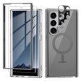 thumbnail image 1 of Dteck for Samsung Galaxy S24 Ultra Case Clear, Anti-Yellowing S24 Ultra Case with Tempered Glass Screen Protector+ Camera Lens Protector, Magnetic Phone Case for Galaxy S24 Ultra,Grey, 1 of 8