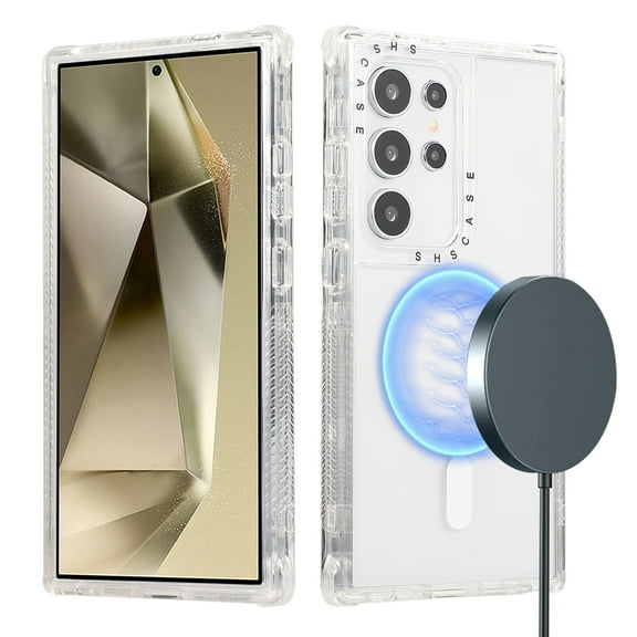 Dteck for Samsung Galaxy S24 Ultra Case, Compatible with MagSafe, Military-Grade Protection, Yellowing Resistant, Scratch-Resistant Back, Magnetic Phone Case for Samsung Galaxy S24 Ultra,White