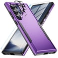 thumbnail image 1 of Dteck for Samsung Galaxy S24 Ultra Case, Full Body Heavy Duty Rugged Shockproof Protective Phone Cover with Tempered Glass Screen Protector and Camera Lens Cover,Purple+Black, 1 of 7