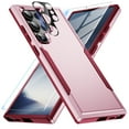 thumbnail image 1 of Dteck for Samsung Galaxy S24 Ultra Case, Full Body Heavy Duty Rugged Shockproof Protective Phone Cover with Tempered Glass Screen Protector and Camera Lens Cover,Pink+Rose, 1 of 7