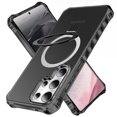 thumbnail image 1 of Dteck for Samsung Galaxy S24 Ultra Case with Rotating Magnetic Stand, Compatible with MagSafe, Military-Grade Drop Protection Frosted Translucent Phone Cover for Samsung Galaxy S24 Ultra,Black, 1 of 6