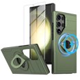 thumbnail image 1 of Dteck for Samsung Galaxy S24 Ultra Case with Screen Protector, Ring Stand Magnetic Case Compatible with MagSafe,Military-Grade Phone Case for Samsung S24 Ultra,Olive, 1 of 6