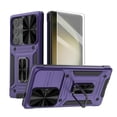 thumbnail image 1 of Dteck for Samsung Galaxy S24 Ultra Case with Slide Camera Cover+Screen Protector (1 Pack), Rotated Ring Kickstand Military Grade Shockproof Protective Cover,Purple, 1 of 9
