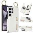 thumbnail image 1 of Dteck for Samsung Galaxy S24 Ultra Case Wallet with Card Holder, PU Leather Zipper Pocket Card Slots Front Cover Flip Kickstand Shockproof Phone Case for Galaxy S24 Ultra 5G,White, 1 of 6