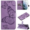 thumbnail image 1 of Dteck for Samsung Galaxy S24 UltraWallet Purse Case, Women Flip Folio Cover with Butterfly Embossed PU Leather Kickstand Credit Card Holder Slots Magnetic Wrist Strap, Purple, 1 of 11