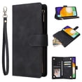 thumbnail image 1 of Dteck for Samsung Galaxy S24 Wallet Case,Soft Leather Zipper Wallet Case Magnetic Buckle Flip Cover with 5 Card Slots/Photo Pocks/Lanyard Strap for Samsung Galaxy S24,Black, 1 of 8