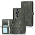 thumbnail image 1 of Dteck for Samsung Galaxy S24 Wallet Leather Case Detachable Magnetic Flip Case 7 Card Slots Holder Wrist Strap Handle Shockproof Cover Pocket Wallet Handbag for S24,Darkgreen, 1 of 9