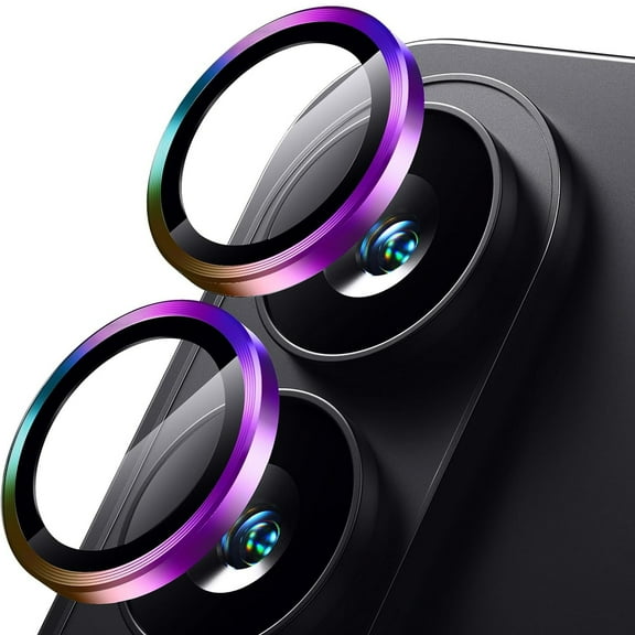 Dteck for Samsung Galaxy S25 Edge Camera Lens Protector, Edge Thin Case Friendly, 9H Shatterproof Tempered Glass with Aluminum Metal Circle Camera Screen Protector Cover Accessories,Multicolour