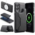 thumbnail image 1 of Dteck for Samsung Galaxy S25 Edge Magnetic Case with Detachable Wallet Card Holder, Compatible with MagSafe, RFID Blocking Credit Slots Kickstand Shockproof Phone Cover for Women Men,Black, 1 of 6