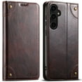 thumbnail image 1 of Dteck for Samsung Galaxy S25 Leather Case Wallet Folio Case Book Design Magnetic Closure with Stand and ID Holder Credit Card Slots for Samsung Galaxy S25 5G 6.2" 2025,Brown, 1 of 5