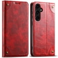 thumbnail image 1 of Dteck for Samsung Galaxy S25+ Leather Case Wallet Folio Case Book Design Magnetic Closure with Stand and ID Holder Credit Card Slots for Samsung Galaxy S25 Plus 6.7" 2025,Red, 1 of 5
