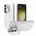 thumbnail image 1 of Dteck for Samsung Galaxy S25 Magnetic Case, Cute Wave Textured Full Body Protective Case with Kickstand Full Camera Protection Compatible with MagSafe Wireless Charging for Man Woman, White, 1 of 6