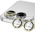 thumbnail image 1 of Dteck for Samsung Galaxy S25 Plus Camera Lens Protector, Glitter Bling Individual Metal Ring Tempered Glass Lens Slim Strong Adsorption Scratch Resistant Ultra-Thin HD Clear Lens Case, Gold, 1 of 5