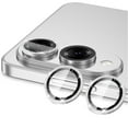 thumbnail image 1 of Dteck for Samsung Galaxy S25 Plus Camera Lens Protector, Glitter Bling Individual Metal Ring Tempered Glass Lens Slim Strong Adsorption Scratch Resistant Ultra-Thin HD Clear Lens Case, Silver, 1 of 5