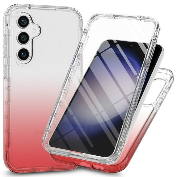 Dteck for Samsung Galaxy S25 Plus Case with Built-in Screen Protector Slim Back Cover,Shockproof Rugged Heavy Duty Bumper Full Body Protective Case for Galaxy S25 Plus, Pink