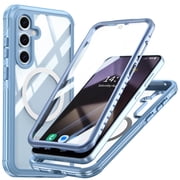 Dteck For Samsung Galaxy S25 Plus Case Compatible with Magsafe Accessory, Full Body Shockproof Protective Phone Cover Built-in Screen Protector, Blue