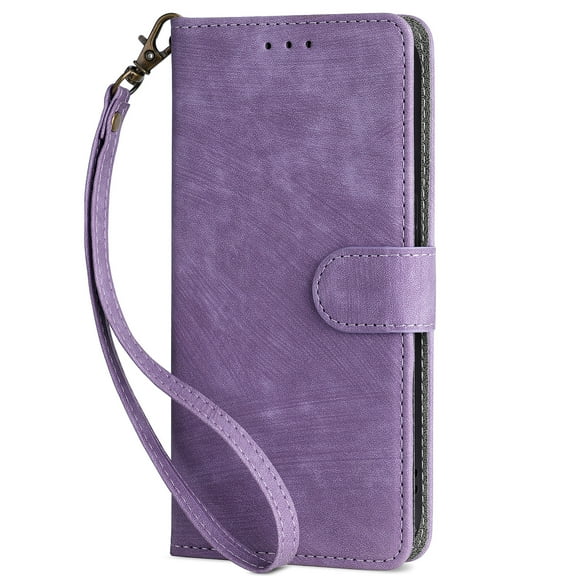 Dteck for Samsung Galaxy S25+ Plus Case Wallet with RFID Blocking Credit Card Holder Matte PU Leather Folio Flip Stand Phone Case with Wrist Strap for Samsung Galaxy S25 Plus 2025,Purple