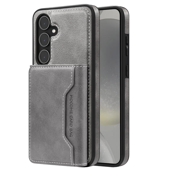 Dteck for Samsung Galaxy S25 Plus Detachable Wallet Card PU Leather Magnetic Flip Cover RFID Blocking Card Holder Stand Compatible with Magsafe Accessory Phone Case, Gray