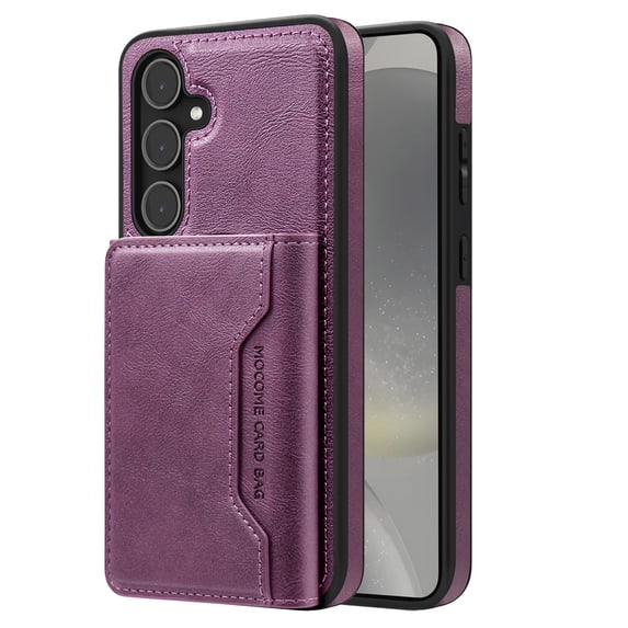 Dteck for Samsung Galaxy S25 Plus Detachable Wallet Card PU Leather Magnetic Flip Cover RFID Blocking Card Holder Stand Compatible with Magsafe Accessory Phone Case, Purple