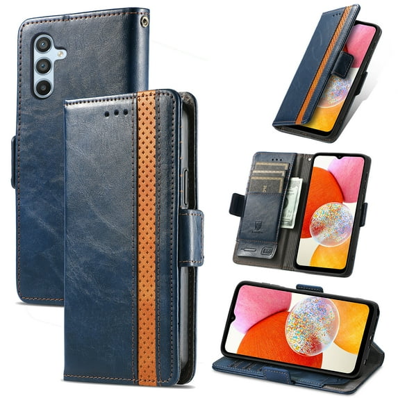 Dteck for Samsung Galaxy S25 Plus Wallet Case, Magnetic PU Leather Flip Folio Case with Card Holders RFID Blocking Kickstand Shockproof TPU Inner Shell Phone Case, Darkblue