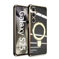 thumbnail image 1 of Dteck for Samsung Galaxy S25+ / S25 Plus Case with Magnetic Ring Stand, Compatible with MagSafe, Full Camera Lens Protector Plating Bumper Shockproof Phone Cover for Samsung S25+ 6.7",Black, 1 of 6