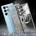 thumbnail image 1 of Dteck for Samsung Galaxy S25 Ultra Case, Compatible with MagSafe, Clear Glitter Gradient Sparkle Plating Soft TPU Bumper Magnetic Case Full Camera Lens Protector for Samsung Galaxy S25 Ultra,Black, 1 of 5