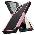 thumbnail image 1 of Dteck for Samsung Galaxy S25 Ultra Case with Glass Screen Protector, Militay Grade Drop Protective Rugged Heavy Duty Cover Shockproof Case for Women Men boy Girl, Pink, 1 of 7