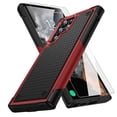 thumbnail image 1 of Dteck for Samsung Galaxy S25 Ultra Case with Glass Screen Protector, Militay Grade Drop Protective Rugged Heavy Duty Cover Shockproof Case for Women Men boy Girl, Red, 1 of 8