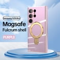thumbnail image 1 of Dteck for Samsung Galaxy S25 Ultra Case with Magnetic Ring Stand, Compatible with MagSafe, Full Camera Lens Protector Plating Bumper Shockproof Protective Phone Cover for Samsung S25 Ultra,Purple, 1 of 8