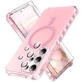 thumbnail image 1 of Dteck for Samsung Galaxy S25 Ultra Case with Screen Protector Camera Lens Protector, Compatible with MagSafe, Non-Yellowing Drop Protection Frosted Translucent Full Body Cover for S25 Ultra,Pink, 1 of 7