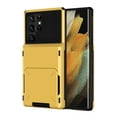 thumbnail image 1 of Dteck for Samsung Galaxy S25 Ultra Case, Shockproof Hidden Wallet Card Holder ID Slot Scratch Resistant Dual Layer Protective Bumper Rugged TPU Rubber Armor Hard Shell Cover,Yellow, 1 of 7