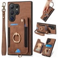 thumbnail image 1 of Dteck for Samsung Galaxy S25 Ultra Case Wallet with Card Holder, RFID Blocking PU Leather Protective Case with Ring Holder Stand Wrist Strap for Samsung Galaxy S25 Ultra 6.9 Inch 2025,Brown, 1 of 6
