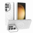thumbnail image 1 of Dteck for Samsung Galaxy S25 Ultra Magnetic Case, Cute Wave Textured Full Body Protective Case with Kickstand Full Camera Protection Compatible with MagSafe Wireless Charging for Man Woman, White, 1 of 7