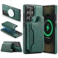 thumbnail image 1 of Dteck for Samsung Galaxy S25 Ultra Magnetic Case with Detachable Wallet Card Holder, Compatible with MagSafe, RFID Blocking Credit Slots Kickstand Shockproof Phone Cover for Women Men,Green, 1 of 6