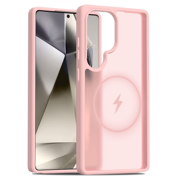Dteck for Samsung Galaxy S25 Ultra Phone Case, Compatible with MagSafe, Magnetic Case for Samsung S25 Ultra, Military-Grade Protection, Yellowing Resistant, Classic Series, Frosted Pink