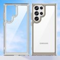 thumbnail image 1 of Dteck for Samsung Galaxy S25 Ultra Slim Clear Back Case, Shockproof Lightweight Crystal Transparent Acrylic Back Soft TPU Rubber Bumper Hybrid Case, Gray, 1 of 7