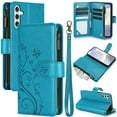 thumbnail image 1 of Dteck for Samsung Galaxy S25 Wallet Case, Embossed Butterfly PU Leather Phone Case Women Men Flip Cover Wrist Strap Zipper Credit Card Holder Slots for Samsung S25 5G,Blue, 1 of 7