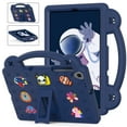 thumbnail image 1 of Dteck for Samsung Galaxy Tab A 10.1 (2019) SM-T510/T515 Kids Light Weight Cute DIY Cartoon Pattern Shock Proof EVA Foam Kickstand Handle Light Weight Tablets Cover, Navyblue, 1 of 8