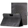thumbnail image 1 of Dteck for Samsung Galaxy Tab A 10.1 inch Tablet 2019 Cover (SM-T510/T515) Case, Crocodile Synthetic Leather Multi-Angle Viewing Stand Folio Flip Smart Auto Sleep Wake Cover with Card, Black, 1 of 7