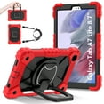 thumbnail image 1 of Dteck Samsung Galaxy Tab A7 Lite 8.7 Inch 2021 (SM-T220/T225)-Heavy Duty Protection Shockproof Case,360°Rotating Hand Stand with Pencil Holder Adjustable Shoulder Strap for Galaxy tab A8 Case,Red, 1 of 8
