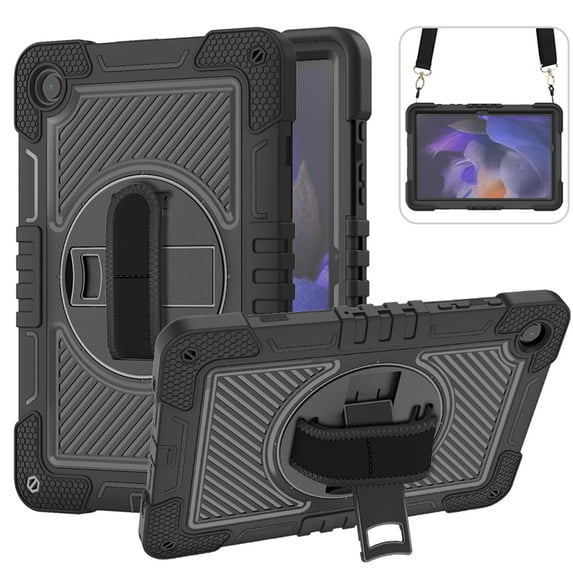 Dteck for Samsung Galaxy Tab A9 Plus Case 2023, Military Grade Shockproof Case with Hand/Shoulder Strap S-Pen Holder Roating Kickstand for Samsung Galaxy Tab A9 Plus 11 Inch,Black