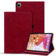 Dteck for Samsung Galaxy Tab A9 Plus Case, PU Leather Stand Cover Embossed Butterfly Folio Case with Card Holder Elastic Band S Pen Holder for Galaxy Tab A9 Plus 11 Inch 2023 Tablet,Red