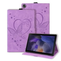 Dteck for Samsung Galaxy Tab A9 Plus Case, PU Leather Stand Cover Embossed Butterfly Folio Case with Card Holder S Pen Holder for Galaxy Tab A9 Plus 11 Inch 2023 Tablet,Purple