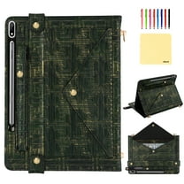 Dteck for Samsung Galaxy Tab S10 FE Plus Case 13.1 Inch 2025 (SM-X620/X626) with Crossbody Shoulder Strap, Shockproof PU Leather Magnetic Wallet Card Pocket Kickstand Case, Green